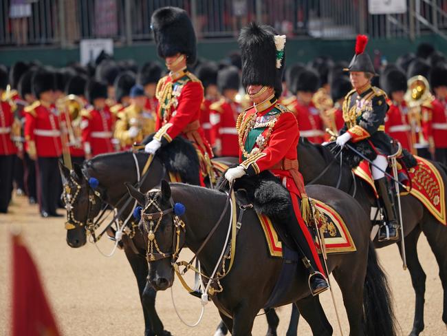 Princess Anne, Prince Charles, and Prince William rode horseback during the ceremony. Picture: Getty Images