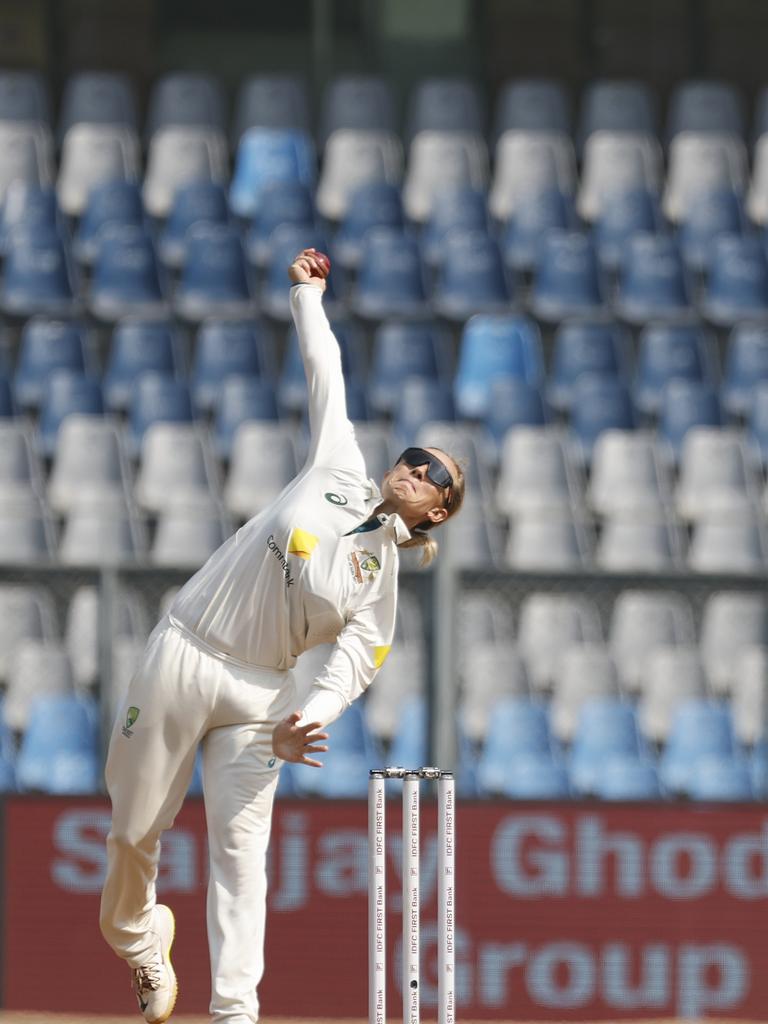 Ashleigh Gardner created a chance in the fourth over which was dropped during India’s run chase. Picture: Pankaj Nangia/Getty Images