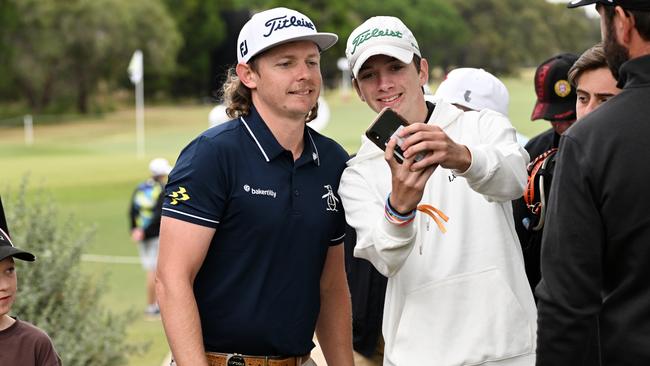 Cameron Smith captain of the Ripper GC stops for a selfie in Adelaide, Australia. (Photo by Mark Brake/Getty Images)