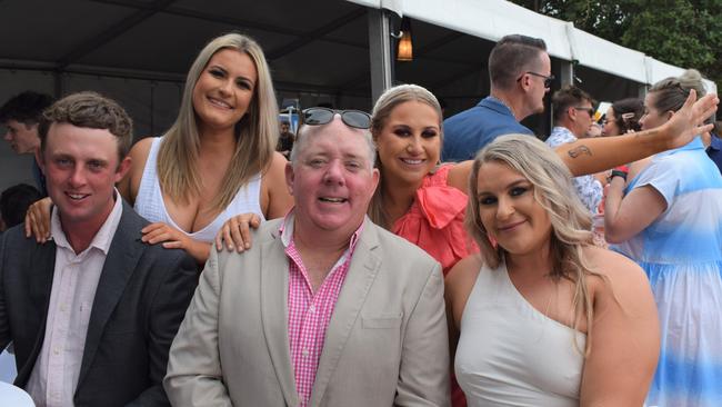 AJ, Rachel, Tom, Indy and Rhi at the Rockhampton Jaguar Land Rover Pop-Up Polo on June 3, 2023. Picture: Aden Stokes