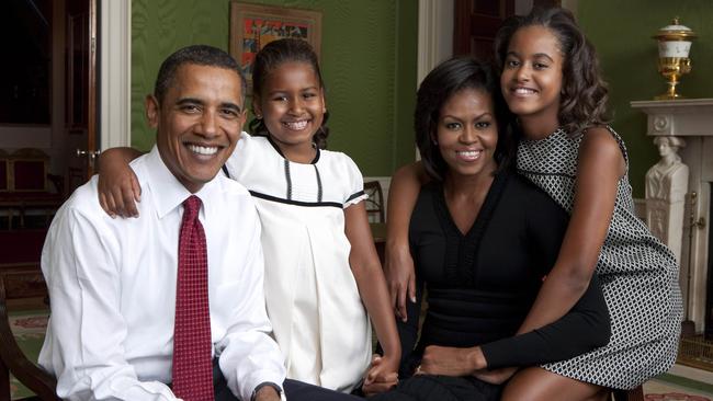 The Obamas pictured in the Green Room of the White House in 2009. Picture: Annie Leibovitz