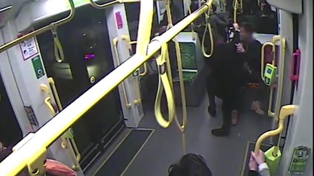 Hold on when on a tram