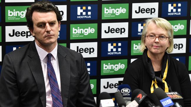 Richmond CEO Brendon Gale and president Peggy O’Neal face the media this week.