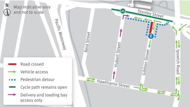 The new road arrangements in place during the day.