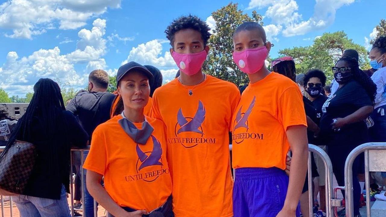 Jada, Jaden and Willow at a Justice for Breonna rally.