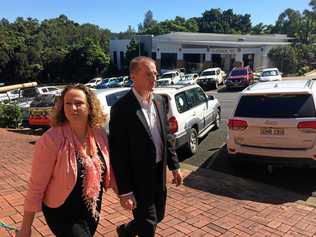 LISMORE mayor Isaac Smith outside Lismore Local Court on Tuesday with his wife Denise. Cr Smith is seeking an APVO against Lismore business owner Big Rob. Picture: Hamish Broome