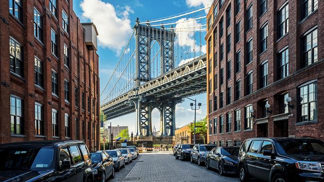 Popular photo spot in Brooklyn, with views of Manhattan Bridge. Picture: Getty Images