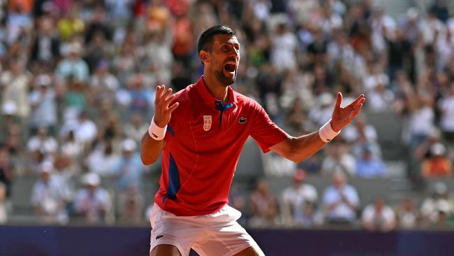 Novak Djokovic was overwhelmed by his gold medal win. Picture: AFP