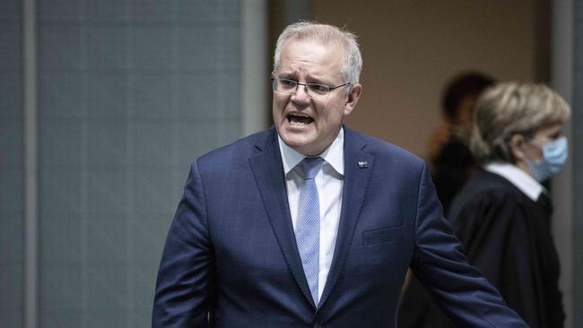 Scott Morrison in question time on Thursday. Picture: Gary Ramage