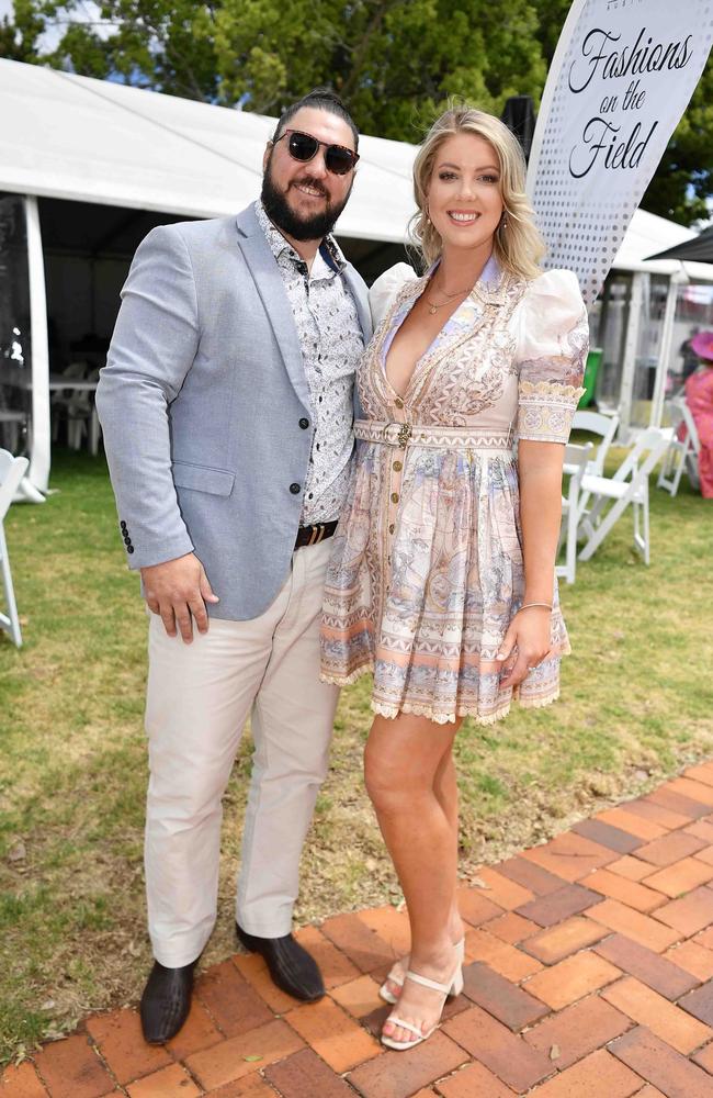 Darren Pettiford and Amie Trrant at Weetwood race day, Clifford Park. Picture: Patrick Woods.