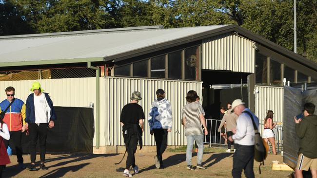 The pill testing shed at Groovin the Moo in Canberra last year. Picture: Tracey Nearmy