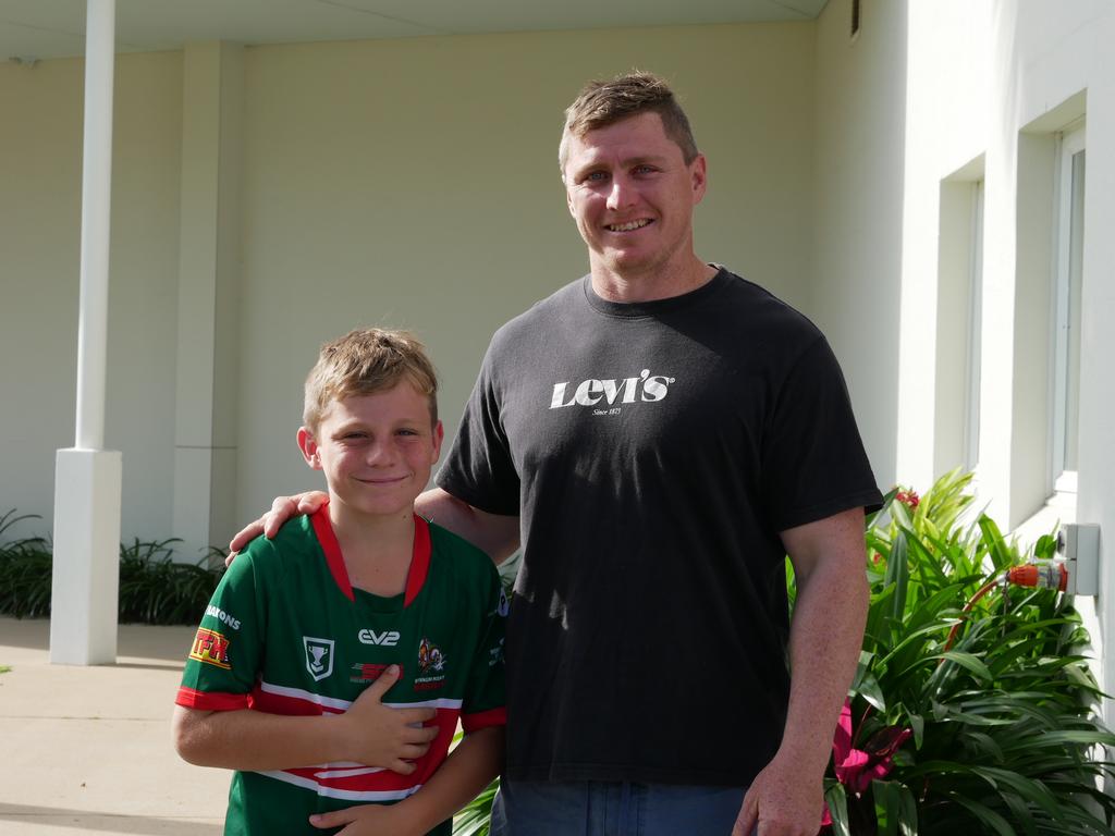 Archie and Aidan before the Battle on the Reef boxing at Townsville Entertainment and Convention Centre on October 8. Picture: Blair Jackson