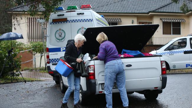 Forensic cleaners arrive at the home. Picture: Richard Dobson