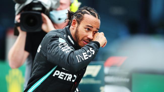 Lewis Hamilton was in tears after the race.