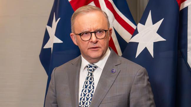 Anthony Albanese in Philadelphia on Friday AEST. Picture: PMO