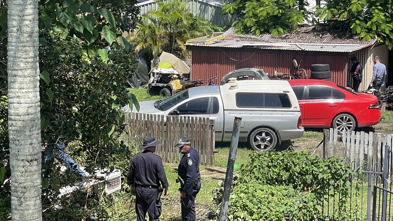 Mackay police have made a dramatic arrest along Kennedy St in South Mackay on Saturday, March 16, 2024, in relation to a stolen car investigation. Picture: Zoe Devenport