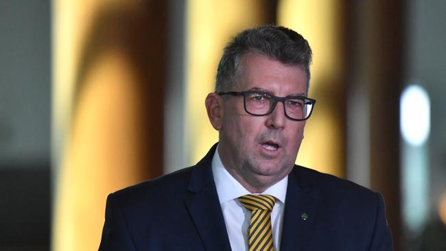 Minister for Resources Keith Pitt at a press conference at Parliament House in Canberra, February, Tuesday 25, 2020. (AAP Image/Mick Tsikas) NO ARCHIVING