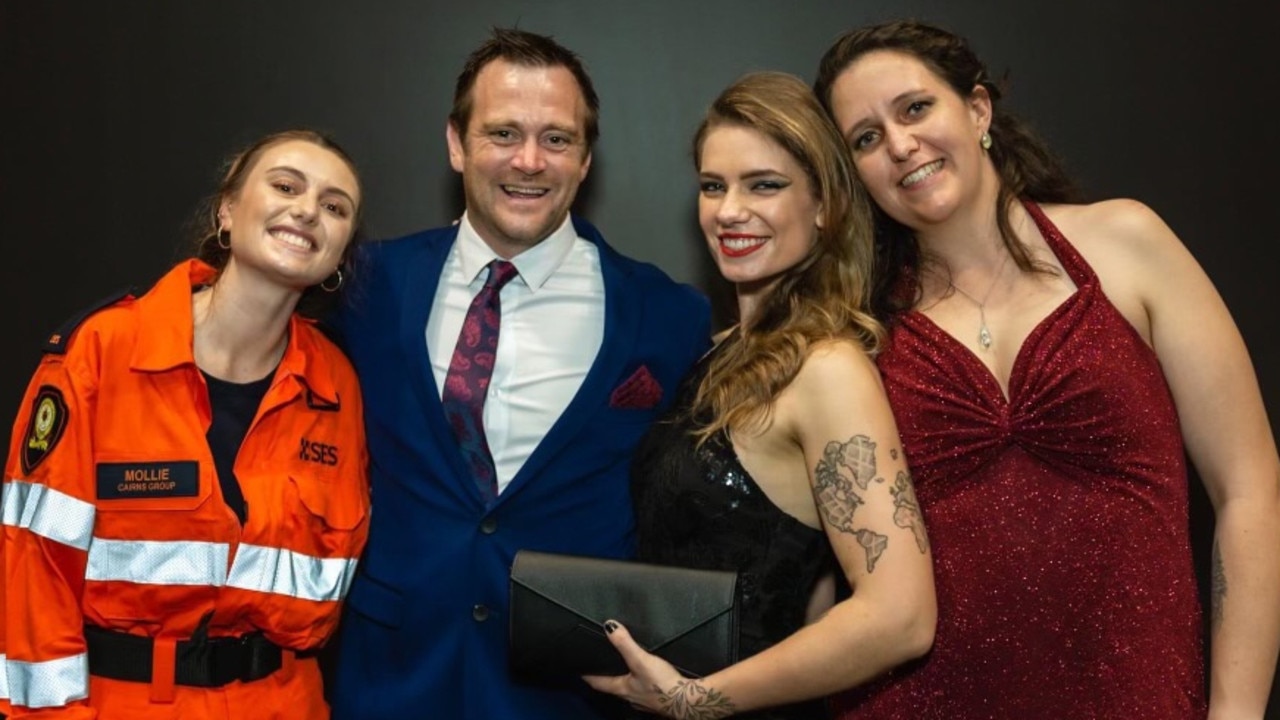 Cairns SES members Mollie Croker, Dan Ginnaw, Alex Sinchak and Lucy Graham at the FNQ Emergency Services Gala Ball. Photo: supplied.