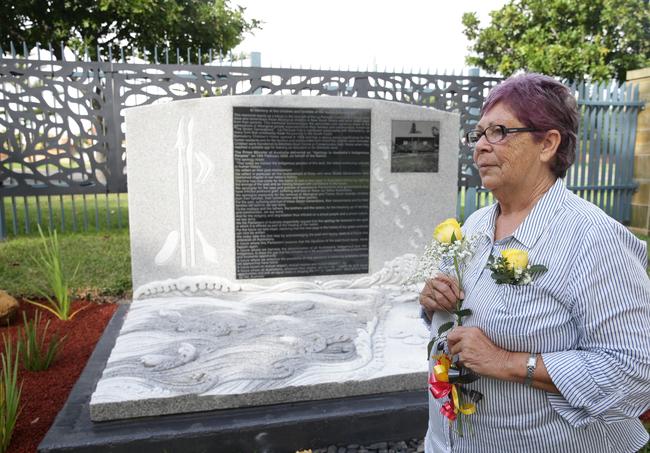 Aunty Barb at the new Aboriginal memorial at Eastern Suburbs Memorial Park. Picture: Craig Wilson