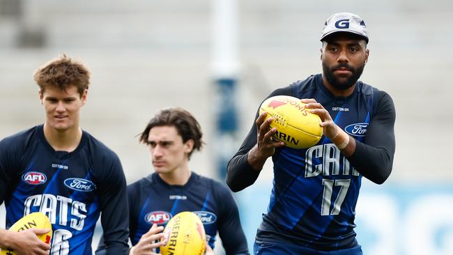 Esava Ratugolea’s contract will be a burning issue for Geelong. Picture: Dylan Burns/AFL Photos via Getty Images