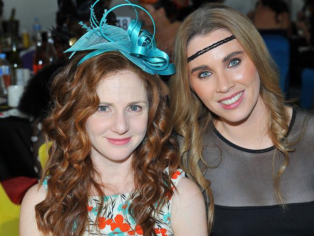 Ladies Day at Cluden Park. Siobhan Bock and Laura Allen. Picture: Shae Beplate