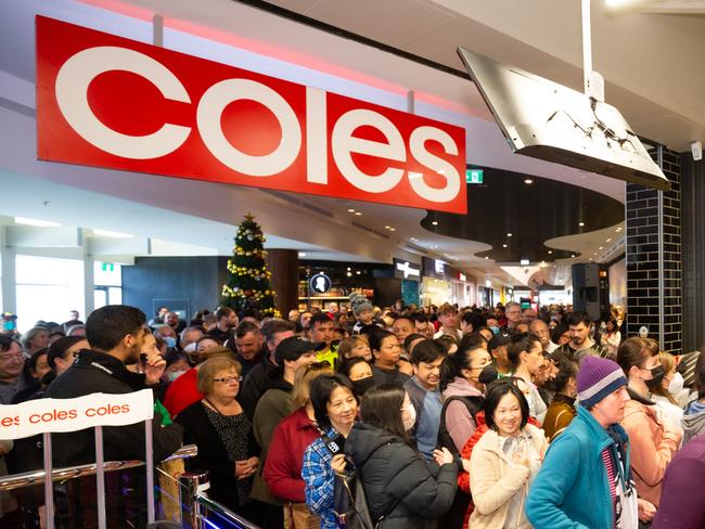 Wild scenes as shoppers flood new Melbourne Highpoint Coles store. Picture: Supplied