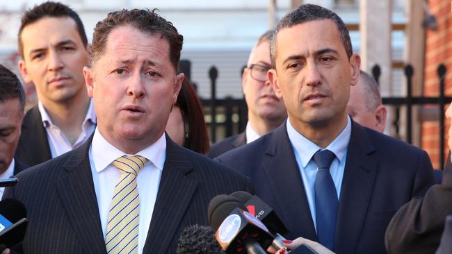 Former Health Minister Jack Snelling pictured with current SA Labor heavyweight Tom Koutsantonis. Picture: Tait Schmaal