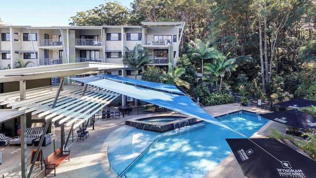 The pool deck at Club Wyndham.