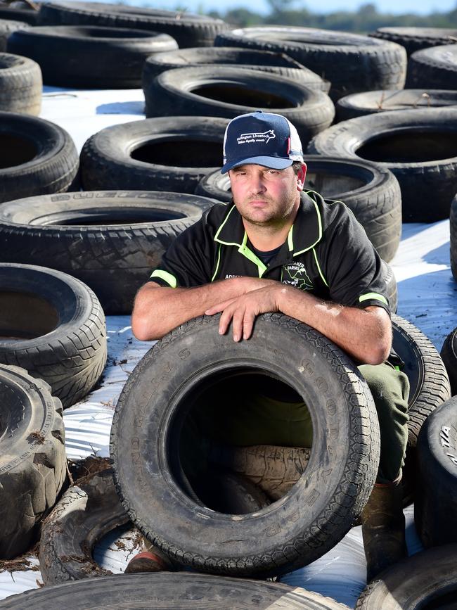 Adrian Whittaker on his dairy farm at Denison. Picture: Zoe Phillips