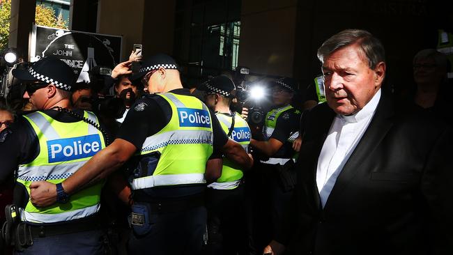 Cardinal George Pell leaves at Melbourne Magistrates' Court on May 1, 2018 in Melbourne over allegations of sexual assault. (Photo by Michael Dodge/Getty Images)