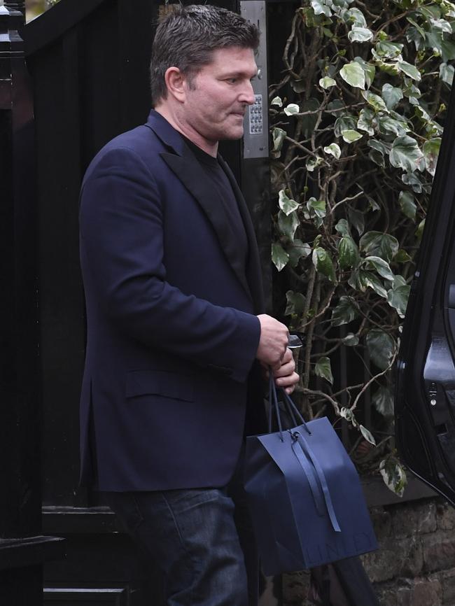 Kenny Goss leaves ex boyfriend George Michaels wake. Picture: Splash