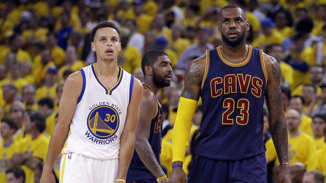 The NBA Finals look set to see (L-R) Steph Curry, Kyrie Irving and LeBron James go at it again.