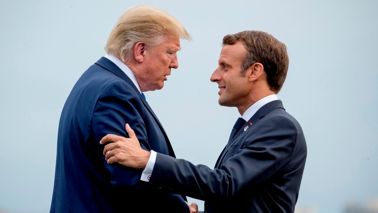 Trump arrives in UK, blasts French president Emmanuel Macron over NATO spat