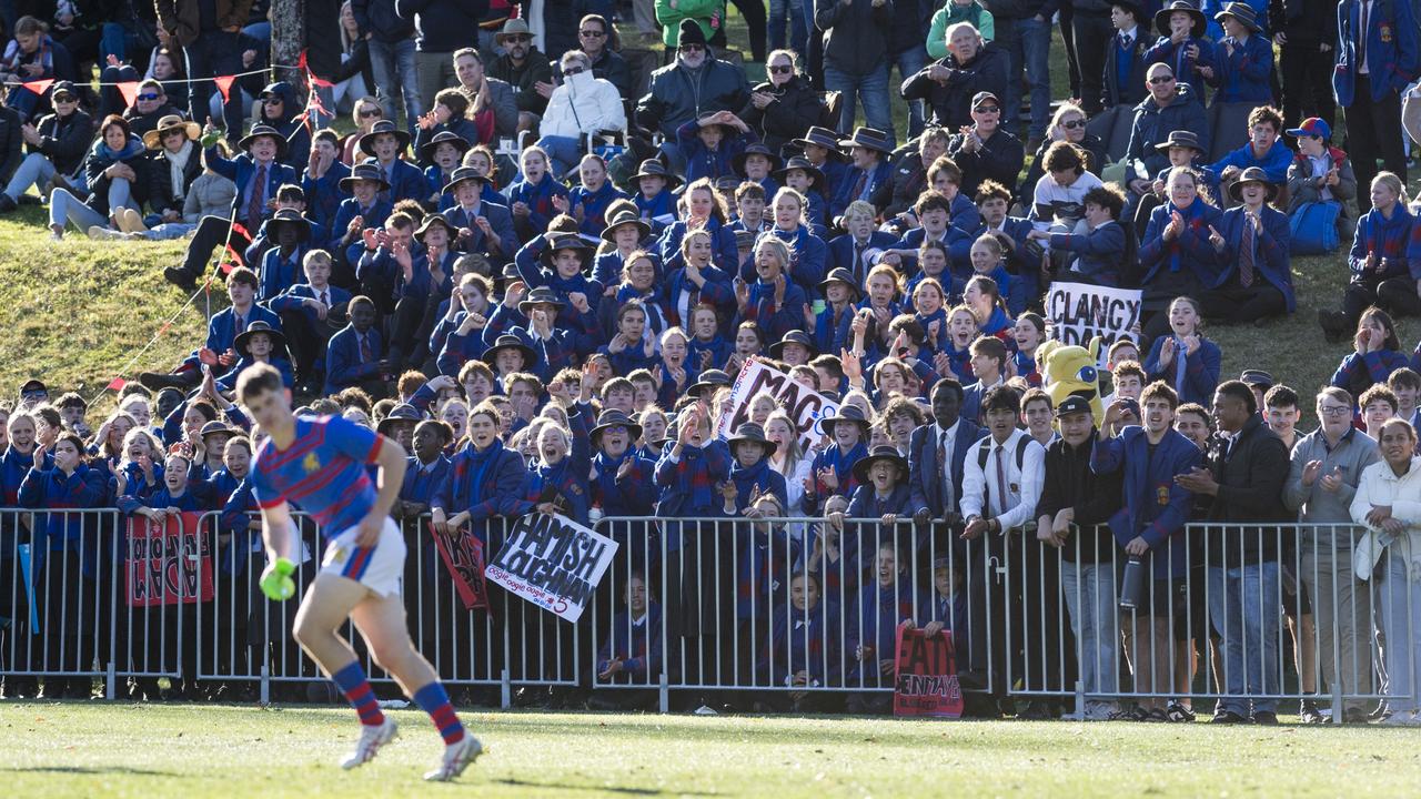 The Downlands student supporters are seen during the O'Callaghan Cup.