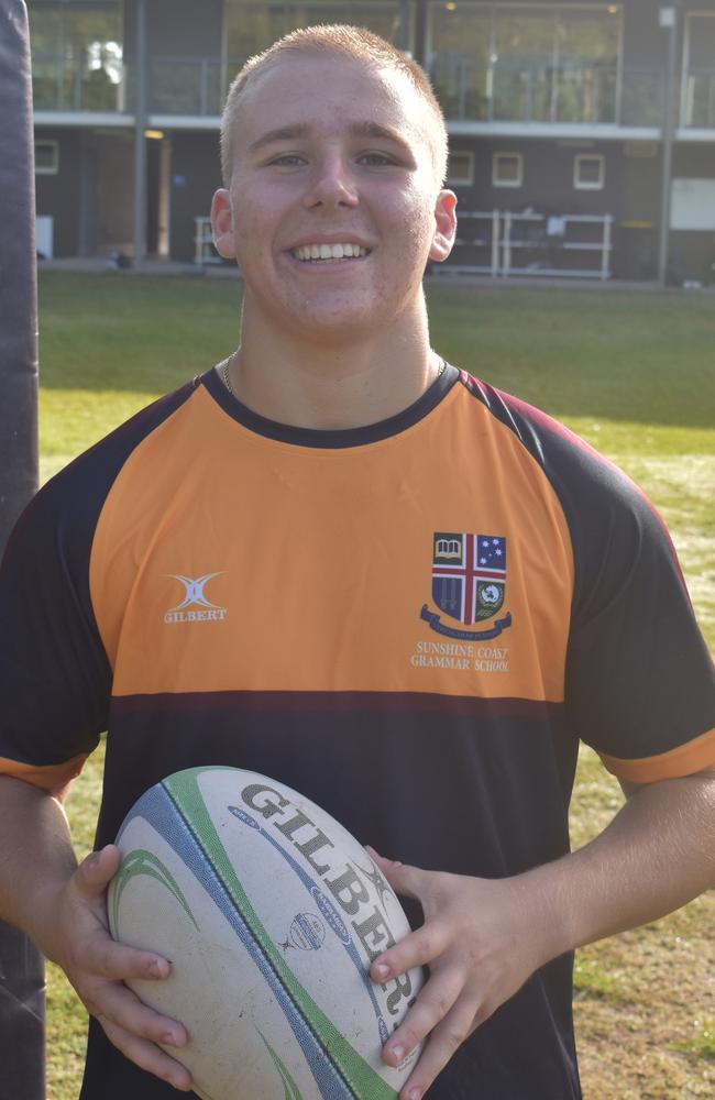 Joshua Barlow has been identified as a player to watch for his Sunshine Coast Grammar rugby union team in 2022. Picture: Eddie Franklin