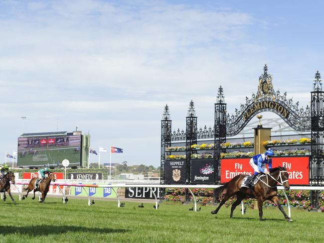 Daylight second: Winx thrashes her Turnbull Stakes rivals. Picture: Getty Images