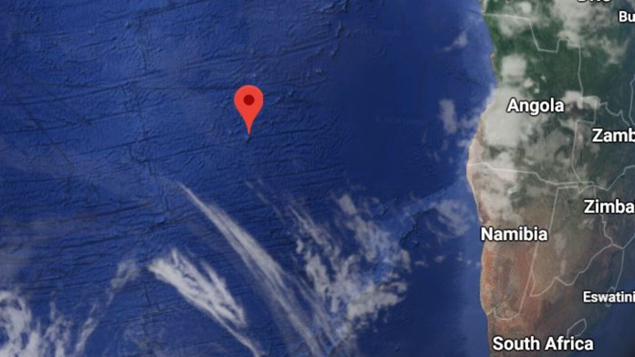 Where St Helena sits in the South Atlantic Ocean.