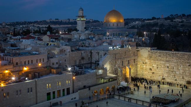 People pray at the Western Wall in the Jerusalem’s Old City.