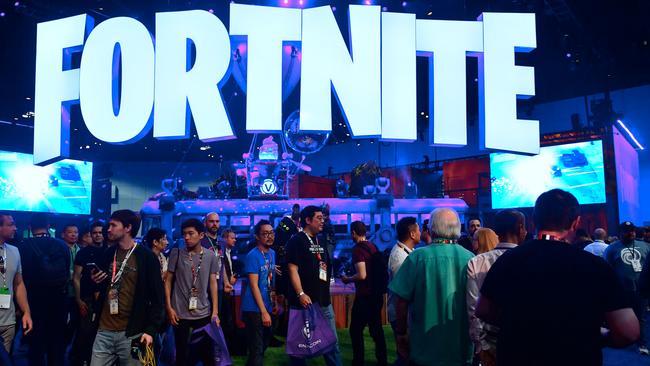 The online game Fortnite has amassed more than 125 million fans across the globe, inspiring displays such as this at the Electronic Expo in the US. Picture: Frederic J. Brown/ AFP