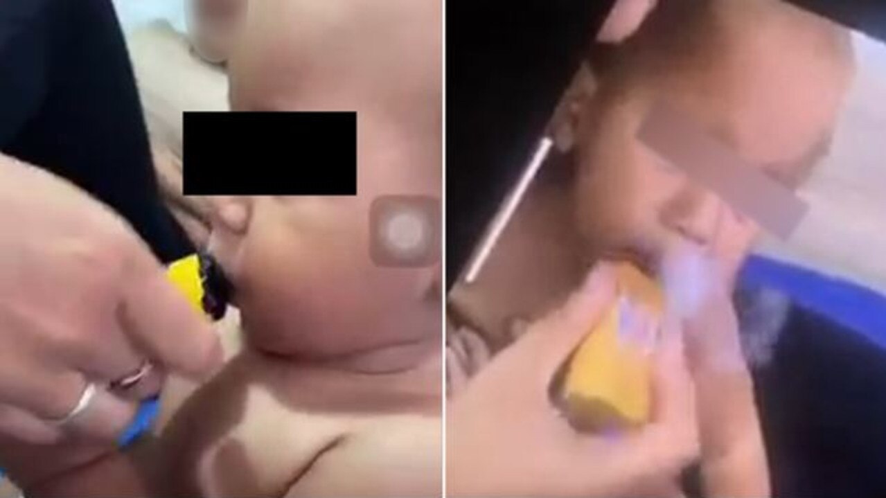 It comes after a teen mum video her baby sucking on a vape. Picture: 7 NEWS