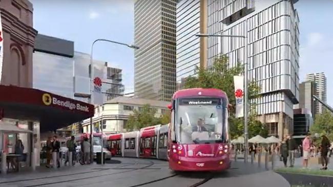 An artist’s impression of the stage 2 of the Parramatta Light Rail. Picture: City of Parramatta