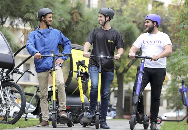 RIDE CEO Tom Cooper (centre), Paul Frazer of BEAM, and Daniels Langeberg. Picture: Dean Martin