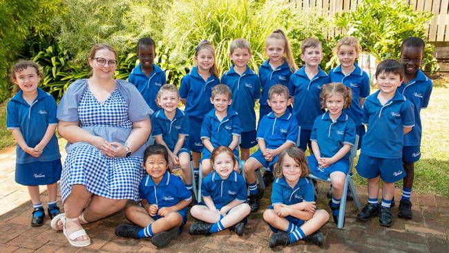 My First Year 2023: St Anthony's Primary School Prep Blue students with teacher Katelyn Morgenstern, February 2023. Picture: Bev Lacey