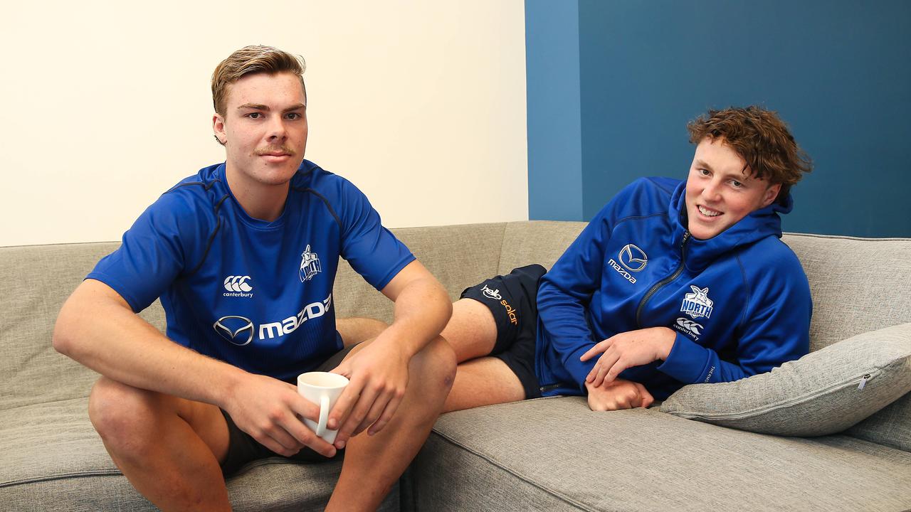 North Melbourne teammates Cameron Zurhaar and Nick Larkey live together. Photo: Ian Currie
