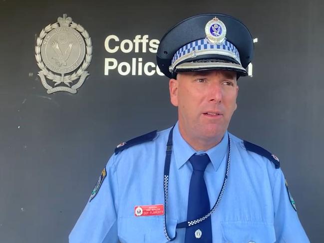 Coffs/Clarence crime manager Det Chief Inspector Guy Flaherty speaks about a shooting incident in South Grafton on Saturday night.