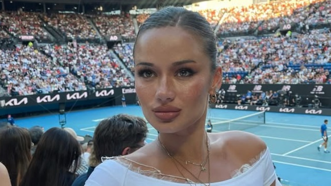 Aussie influencer Isabelle Clarke in her Australian Open outfit. Picture: Instagram