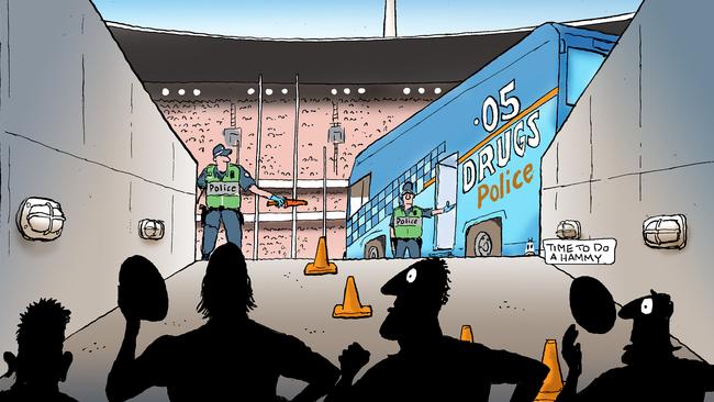 mark Knight cartoon on AFL drugs policy