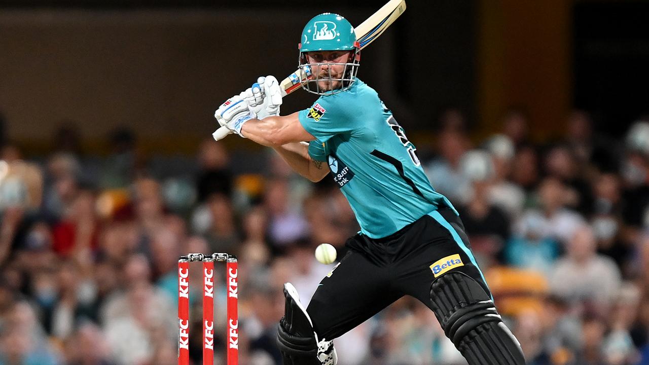 Chris Lynn of the Heat bats during the Men's Big Bash League in 2021