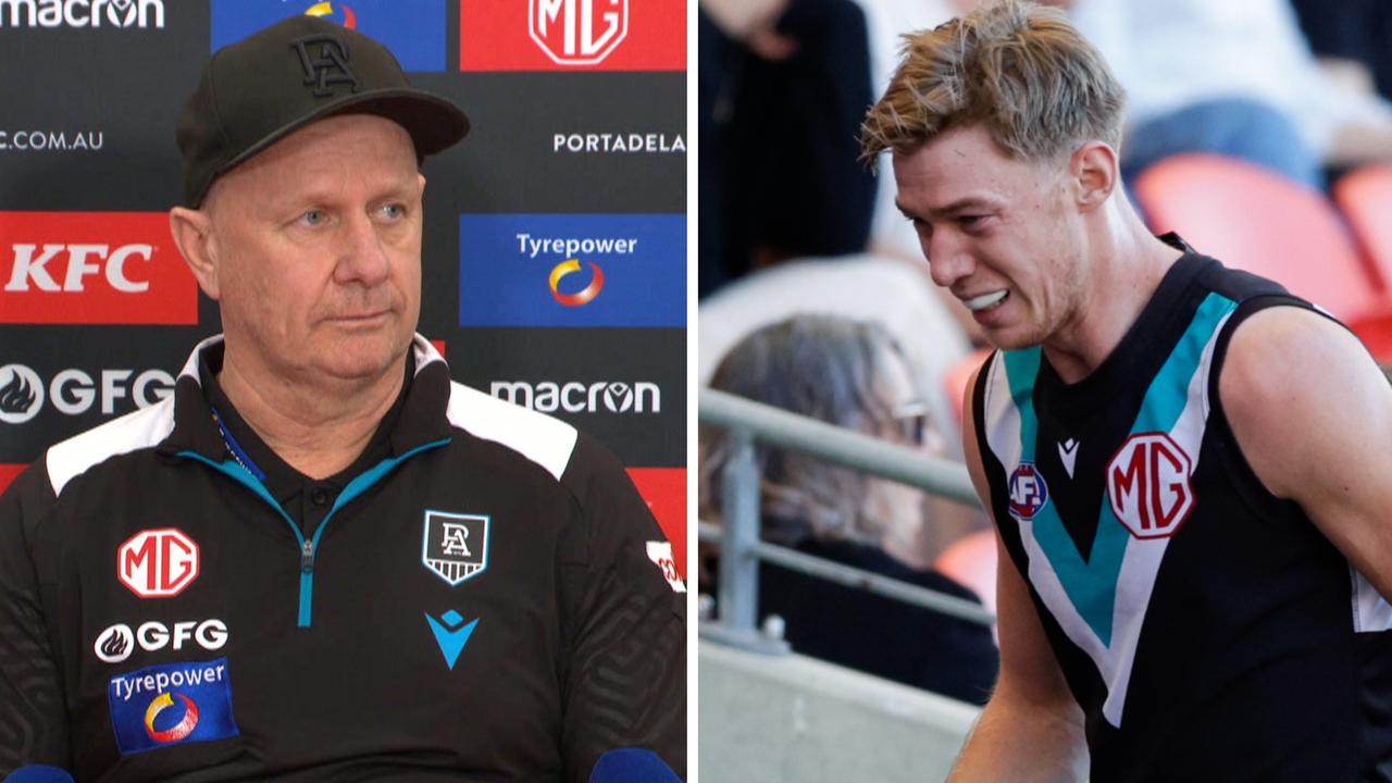 ‘We won’t accept that’: Hinkley comes down hard on young star as injuries pile on Port