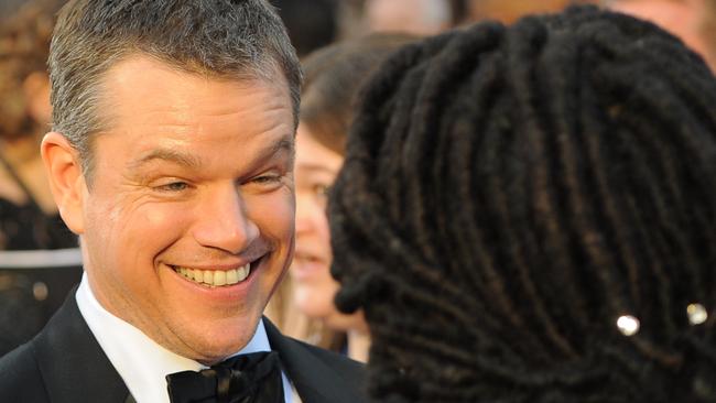 Matt Damon looked like he had a good time at the Oscars yesterday, despite losing AGAIN. Picture: AFP/ Angela Weiss